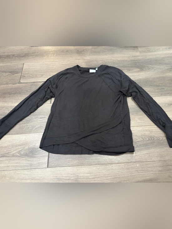 Athleta Tops - Athleta Black Long-Sleeve Crossover Hem Pullover